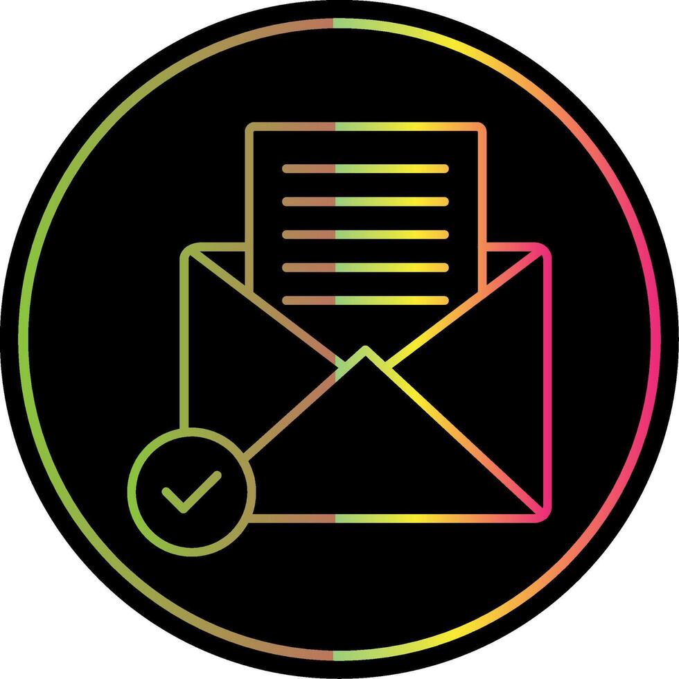 Open Email Line Gradient Due Color Icon vector