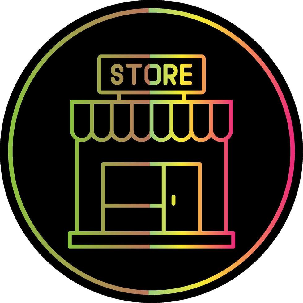 Store Line Gradient Due Color Icon vector