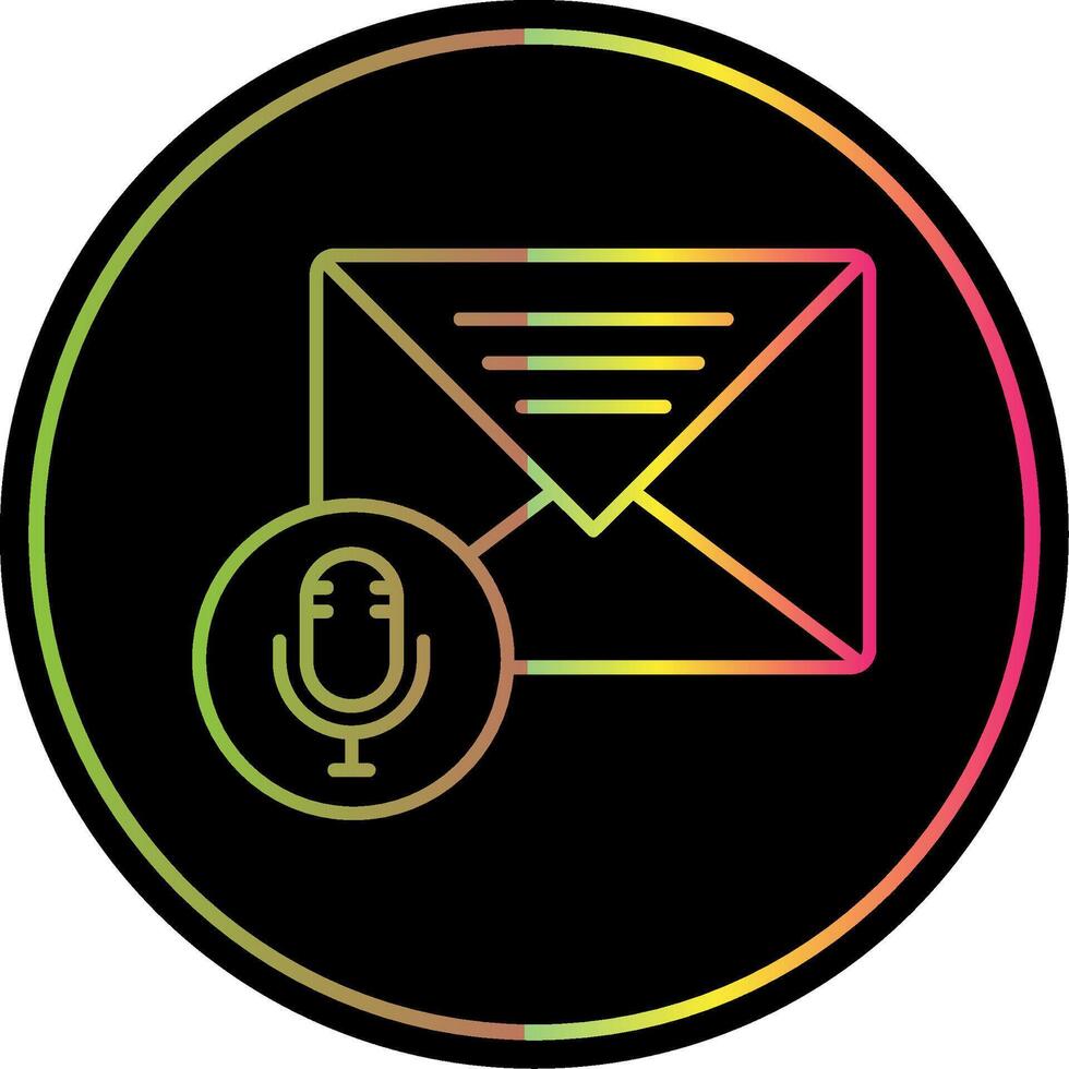 Audio Message Line Gradient Due Color Icon vector