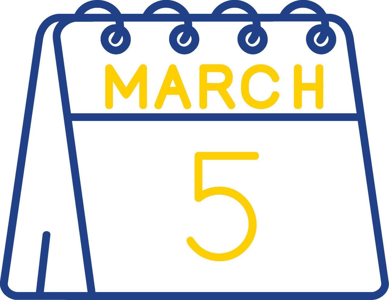 5th of March Line Two Color Icon vector