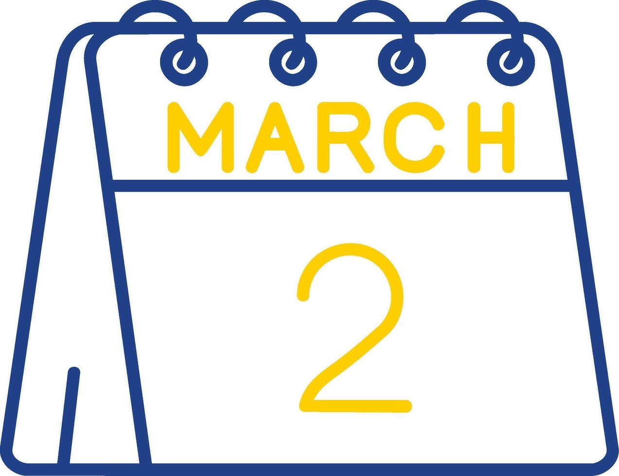 2nd of March Line Two Color Icon vector