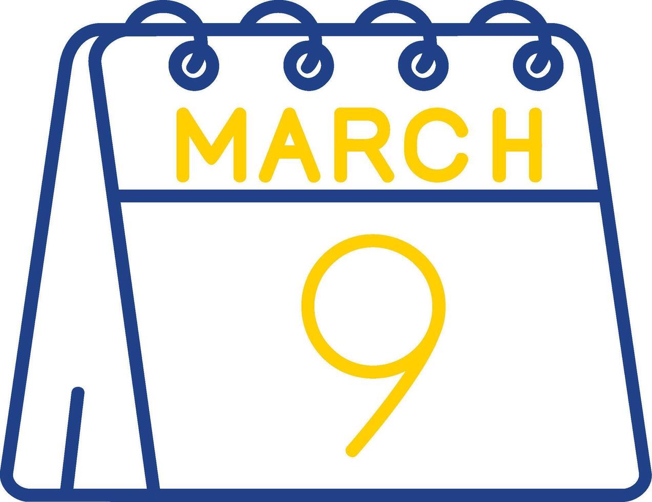 9th of March Line Two Color Icon vector