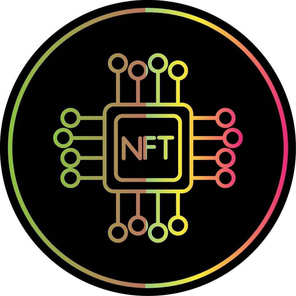 Nft Line Gradient Due Color Icon vector