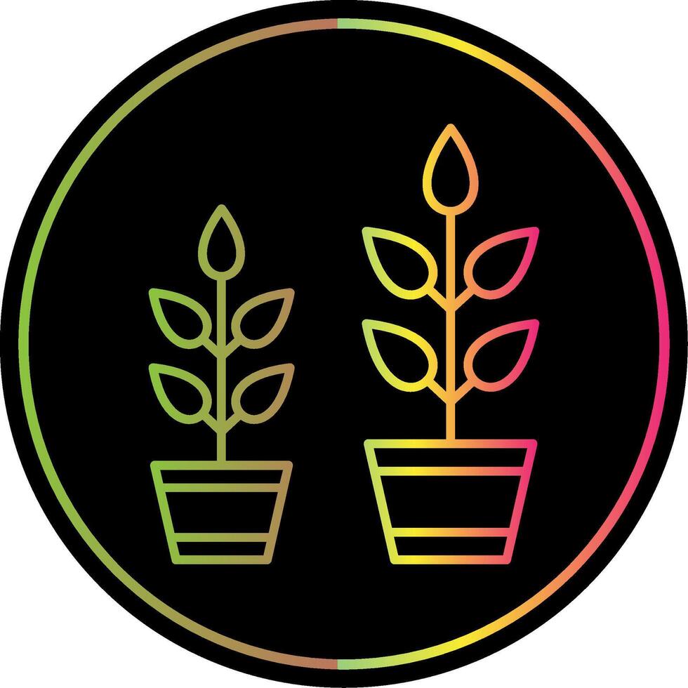 crecer planta línea degradado debido color icono vector
