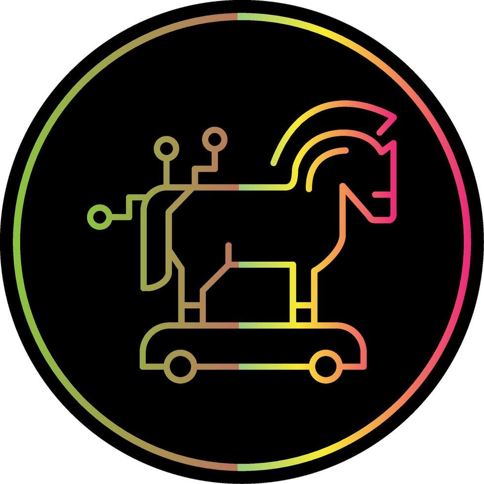 troyano caballo línea degradado debido color icono vector