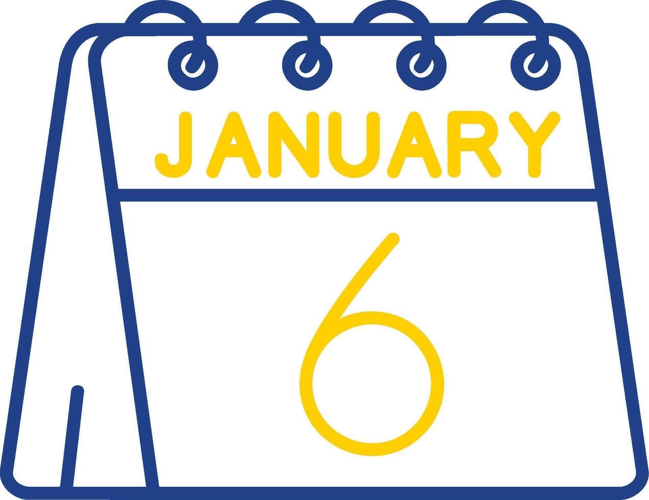 6th of January Line Two Color Icon vector