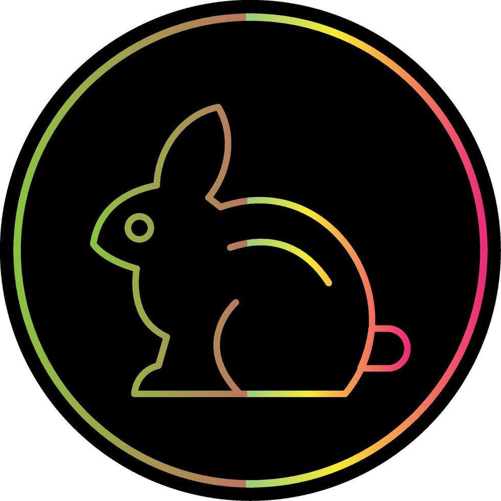 Rabbit Line Gradient Due Color Icon vector