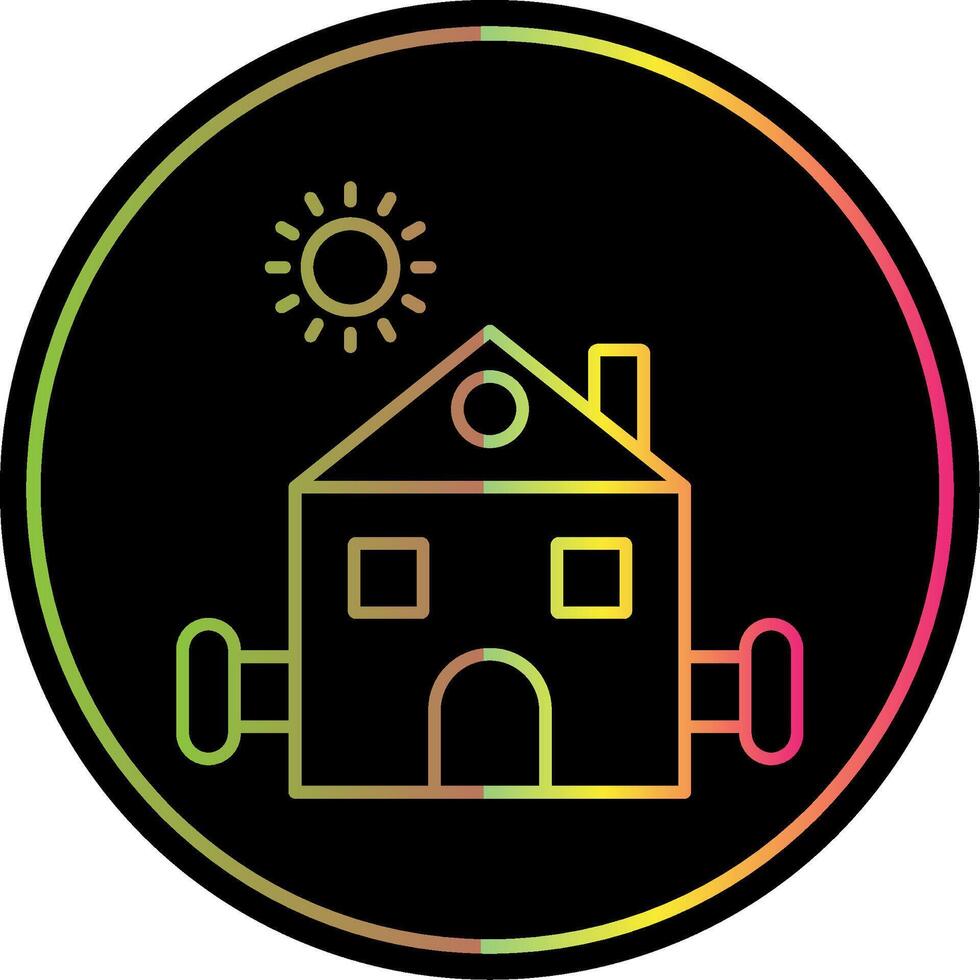 Farmhouse Line Gradient Due Color Icon vector