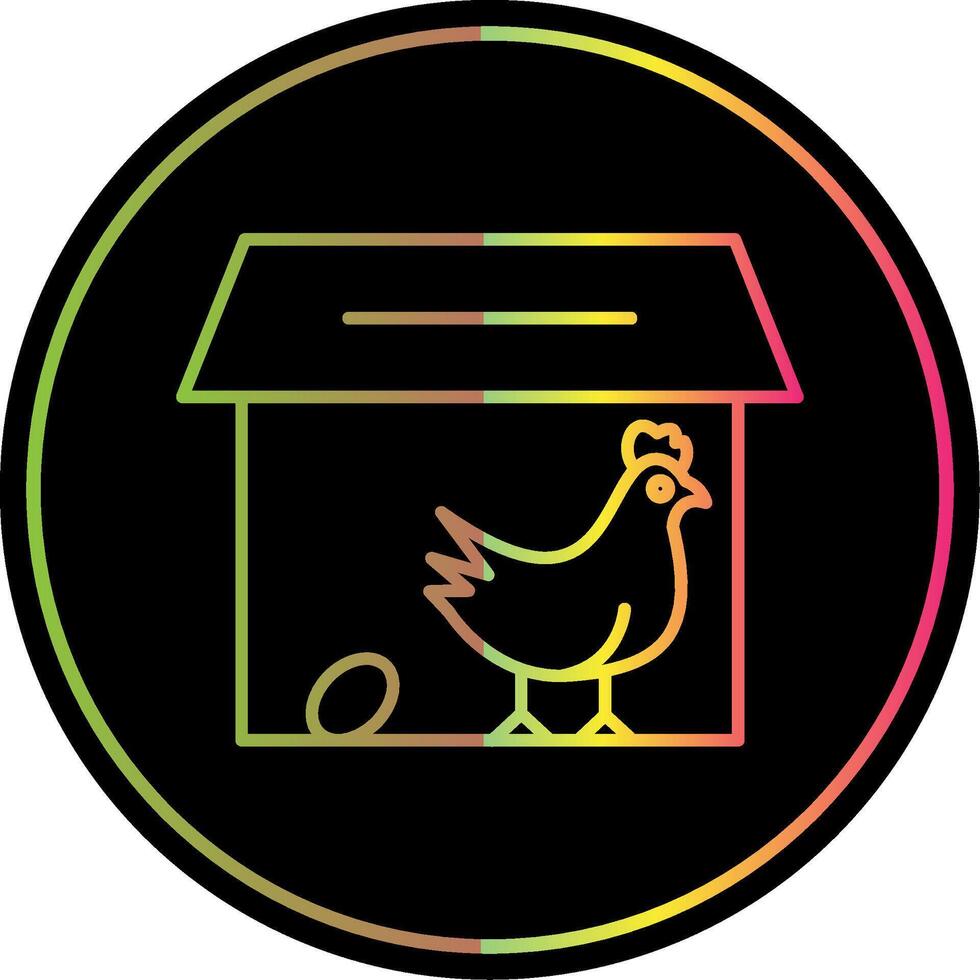 Chicken Coop Line Gradient Due Color Icon vector