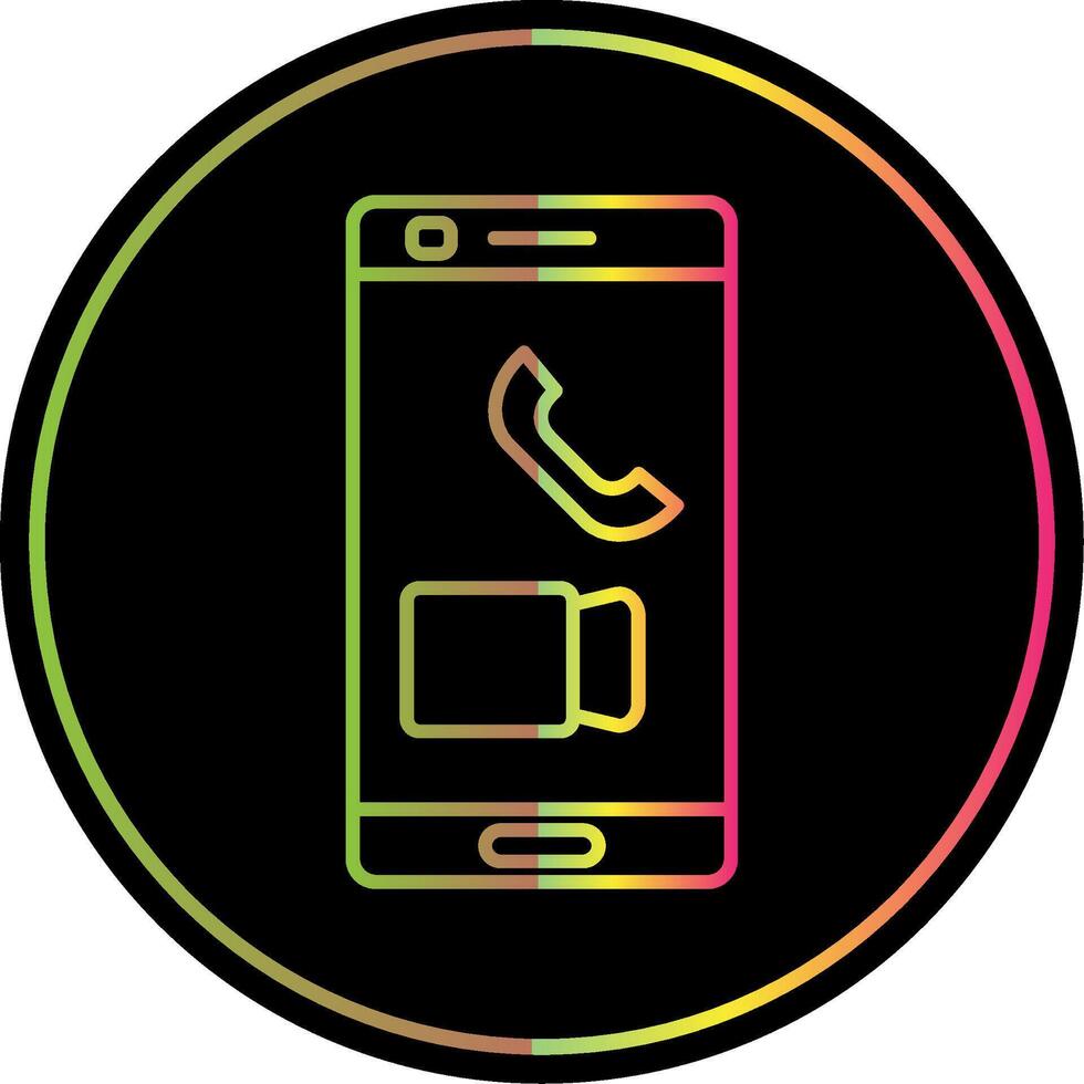 Video Call Line Gradient Due Color Icon vector