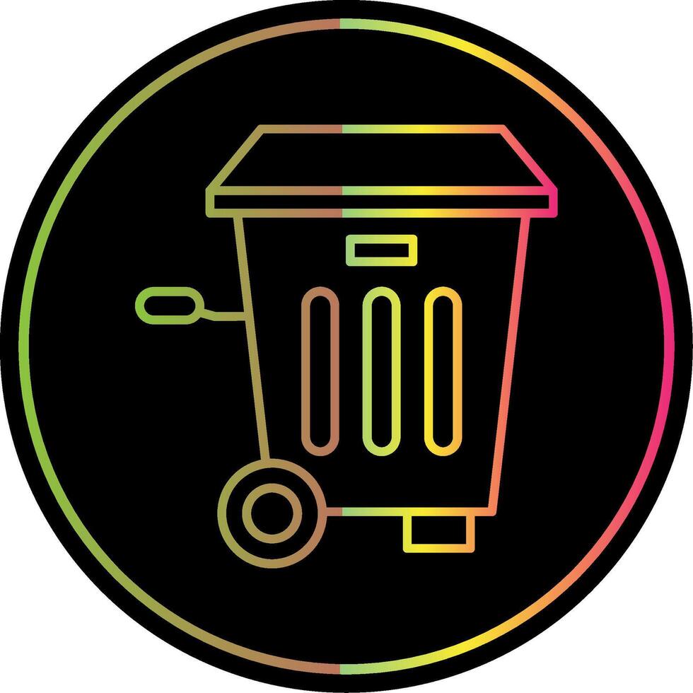 Trash Bin Line Gradient Due Color Icon vector