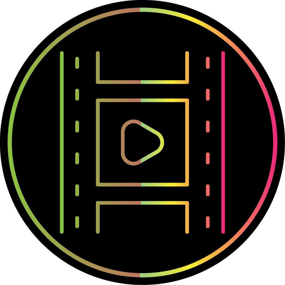 Film Reel Line Gradient Due Color Icon vector