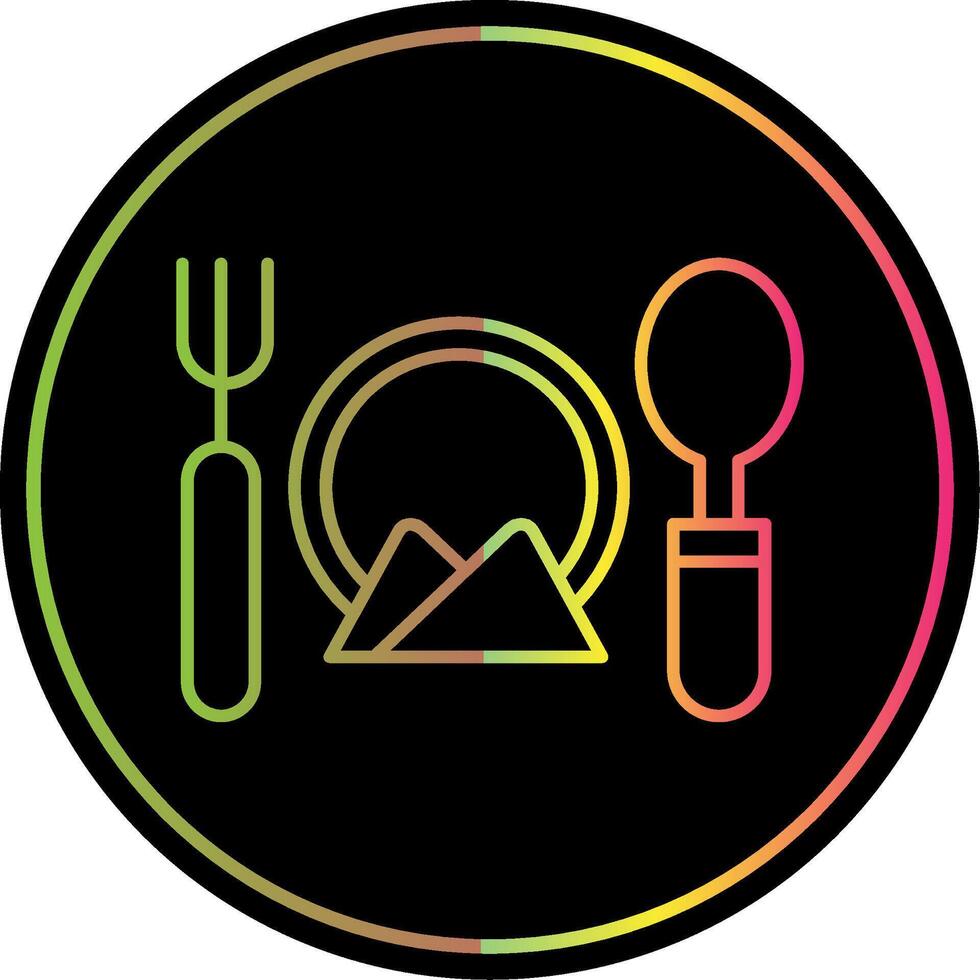 Cutlery Line Gradient Due Color Icon vector