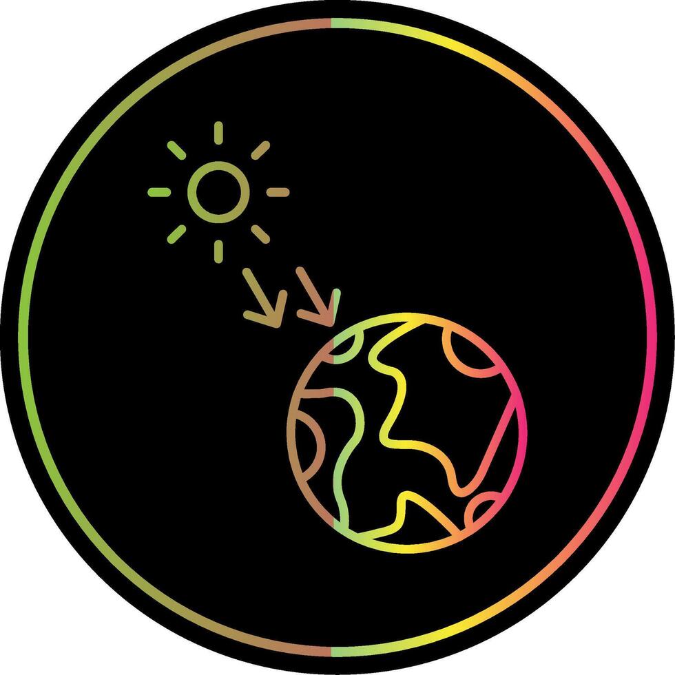 Solar Radiation Line Gradient Due Color Icon vector