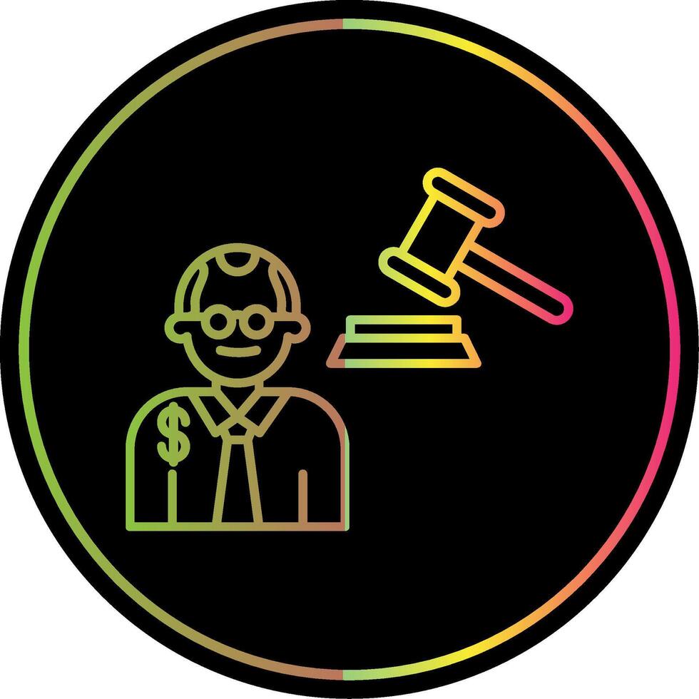 Judge Giving Order Line Gradient Due Color Icon vector