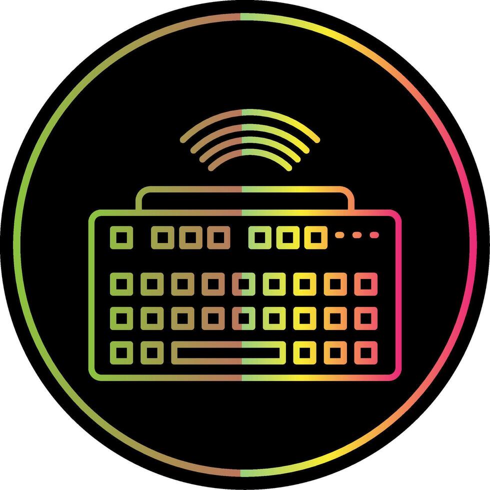 Wireless Keyboard Line Gradient Due Color Icon vector