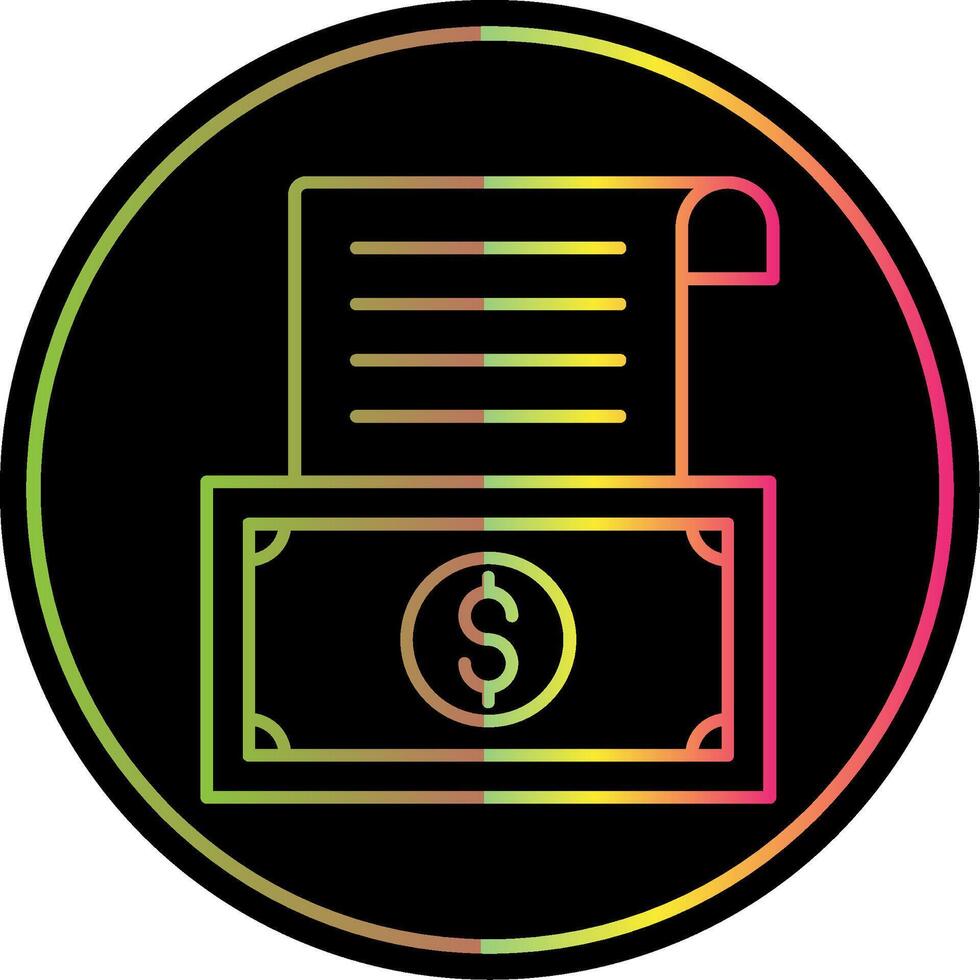 Invoice Line Gradient Due Color Icon vector