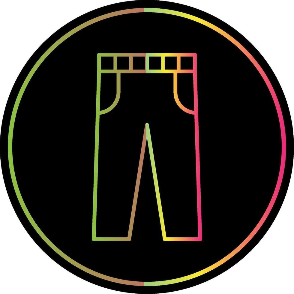 Trousers Line Gradient Due Color Icon vector