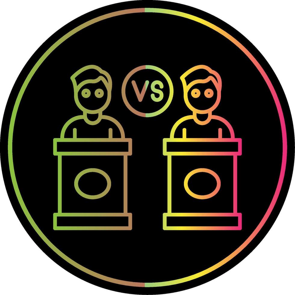 Debate Line Gradient Due Color Icon vector