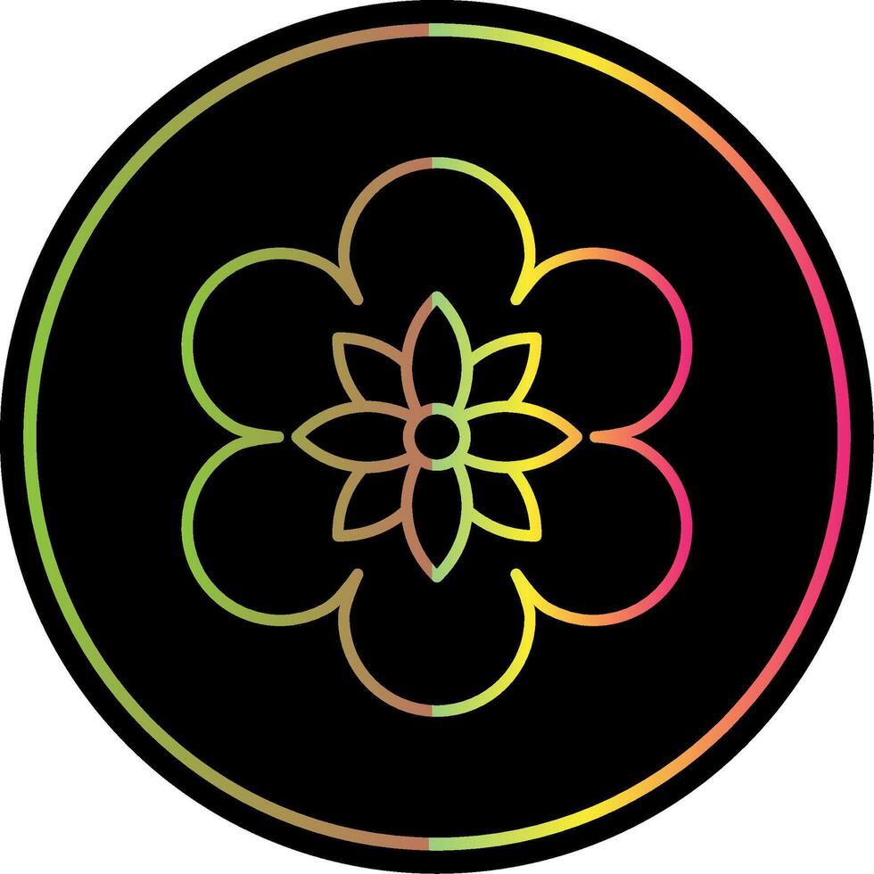 Flower Line Gradient Due Color Icon vector