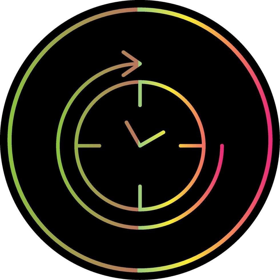 agujas del reloj línea degradado debido color icono vector