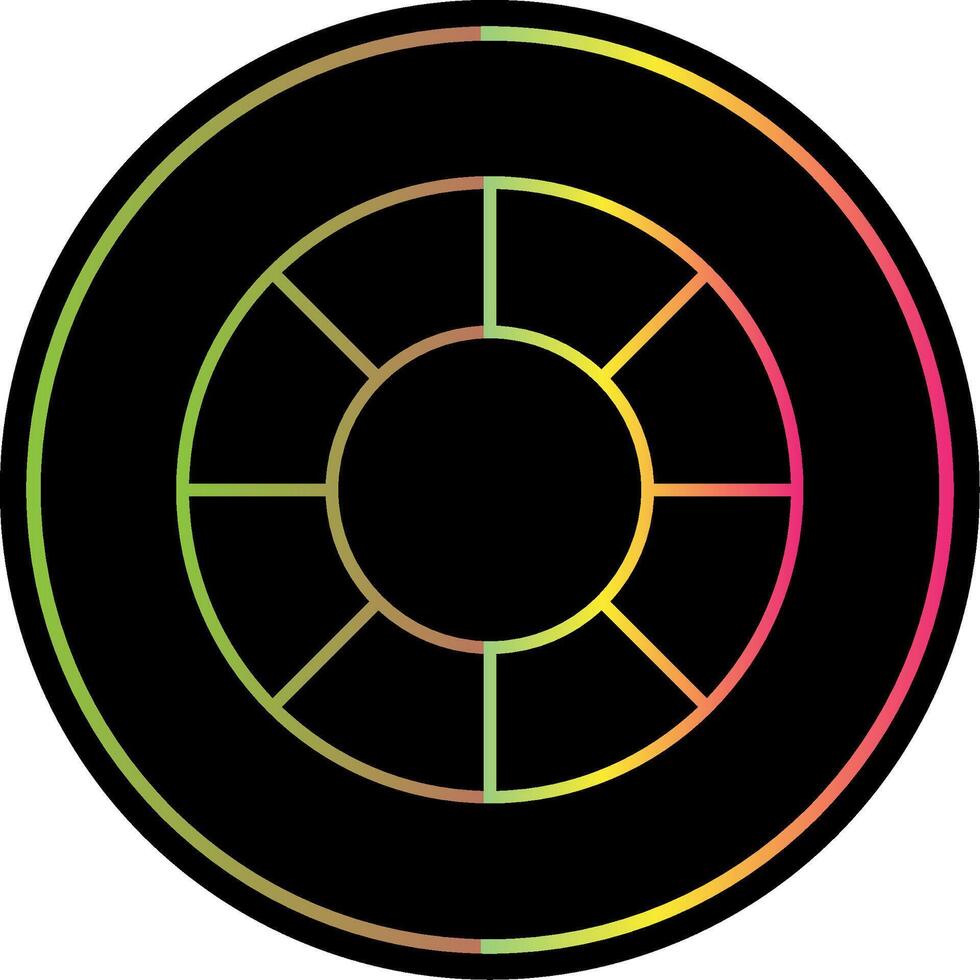 Color Wheel Line Gradient Due Color Icon vector