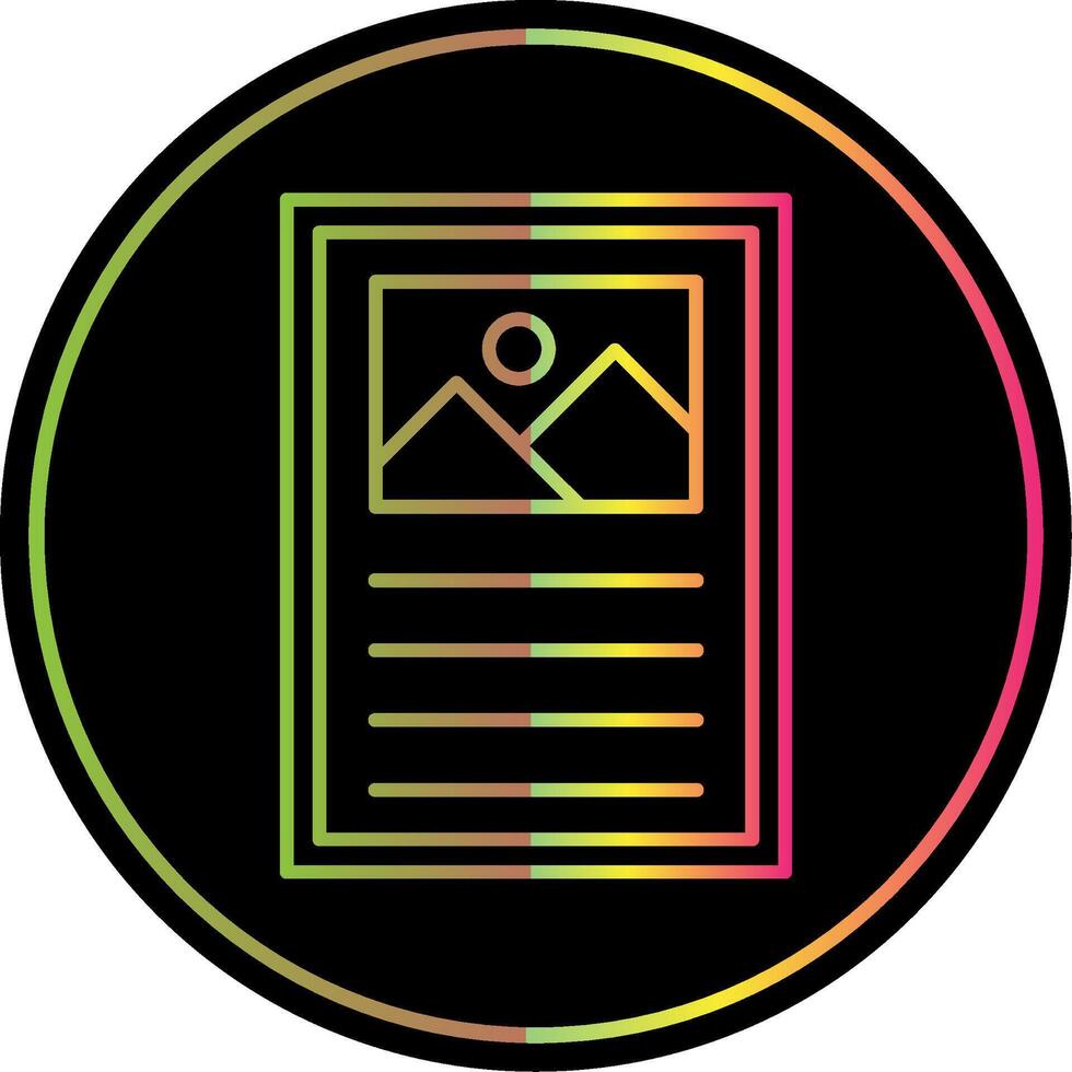 Poster Design Line Gradient Due Color Icon vector