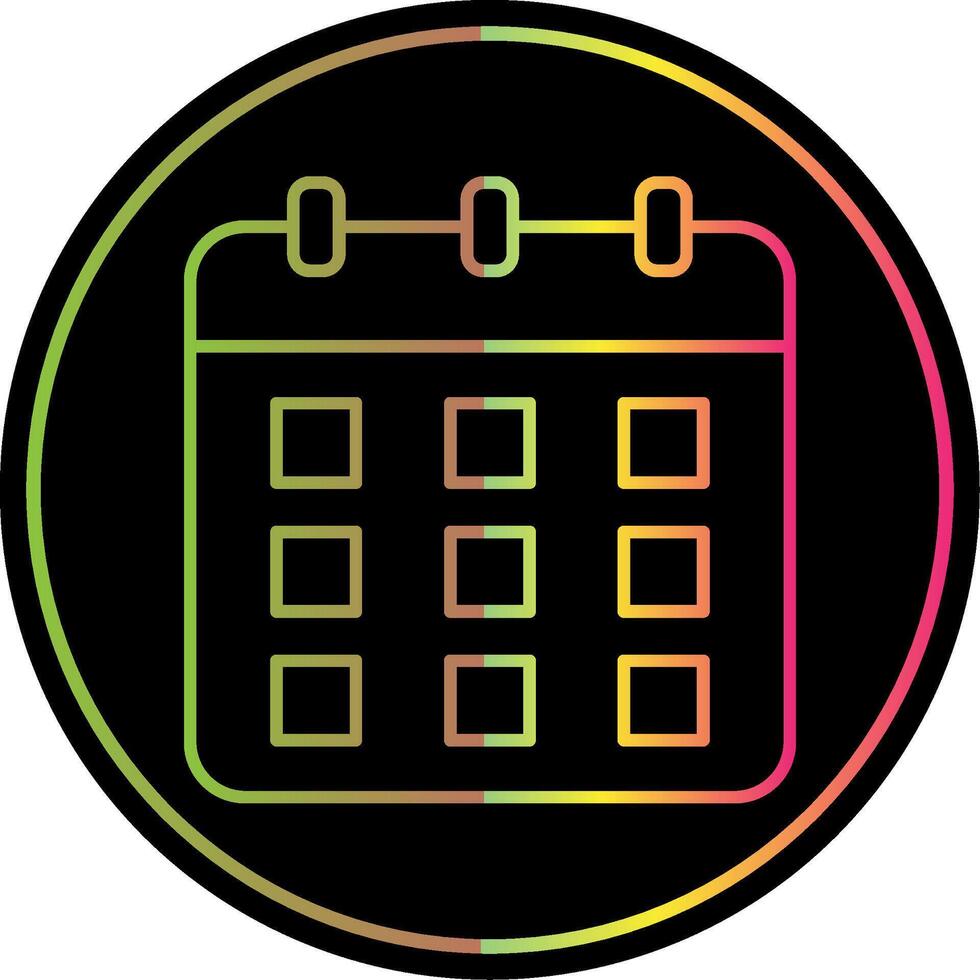 Calendar Line Gradient Due Color Icon vector