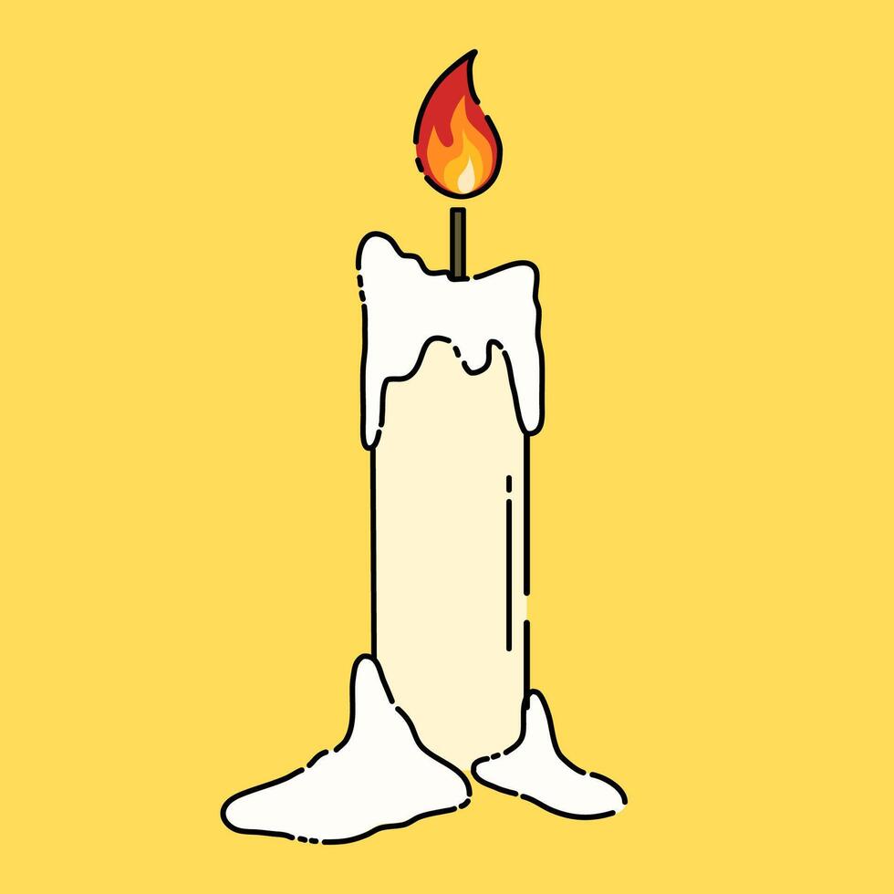 Candle Cartoon Style vector