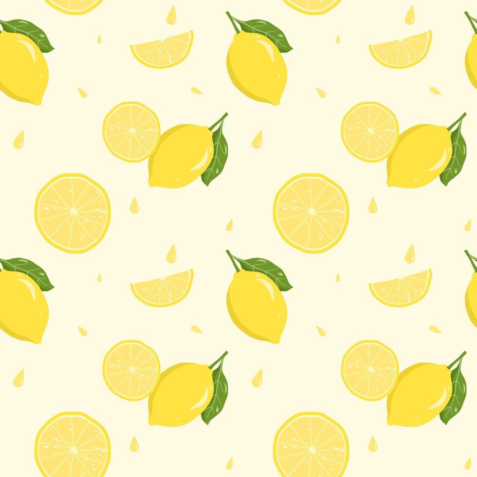 Lemon Slice Seamless Pattern vector