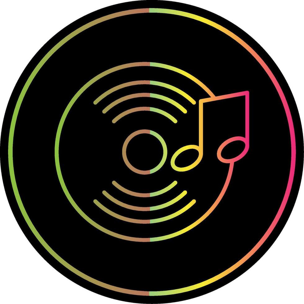 Vinyl Record Line Gradient Due Color Icon vector