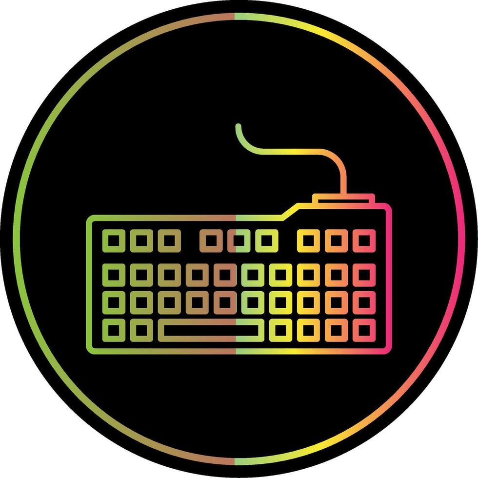 Keyboard Line Gradient Due Color Icon vector