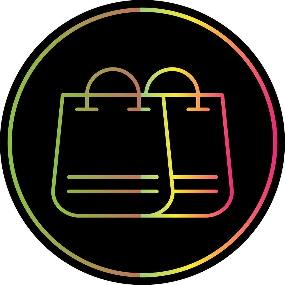 Shopping Bag Line Gradient Due Color Icon vector