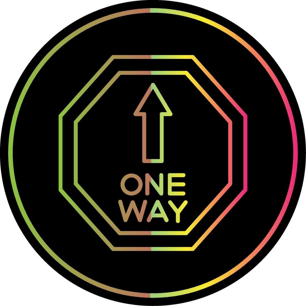 One Way Line Gradient Due Color Icon vector