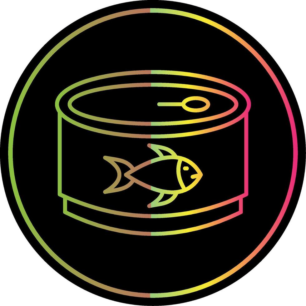 Tuna Line Gradient Due Color Icon vector