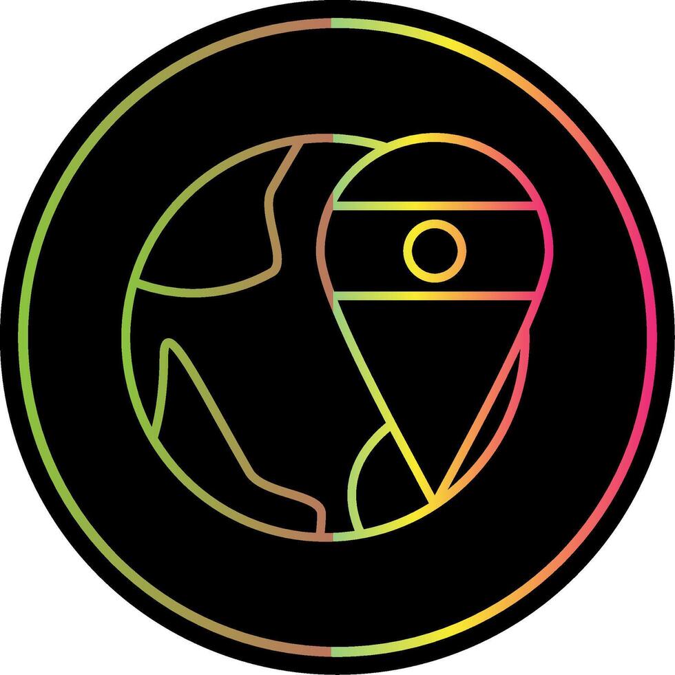Location Line Gradient Due Color Icon vector