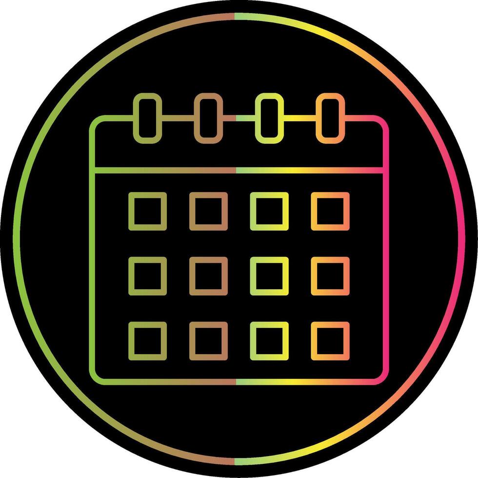 Calender Line Gradient Due Color Icon vector