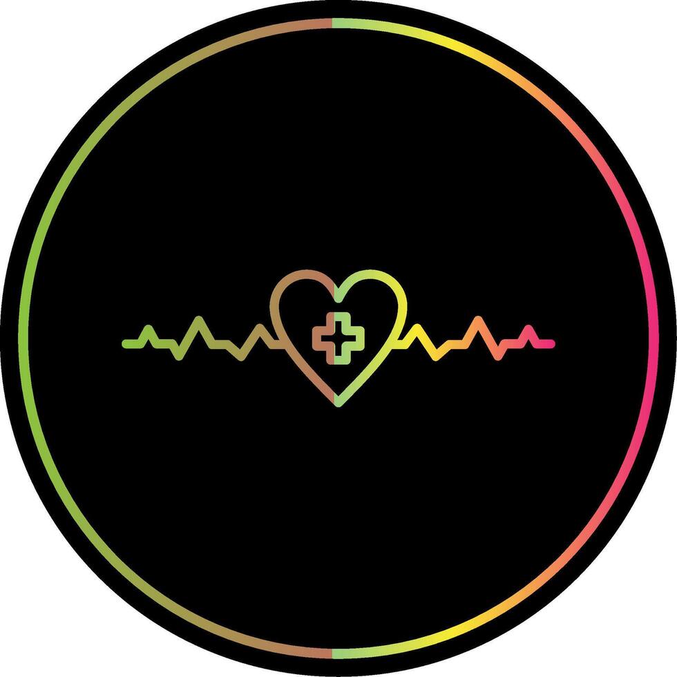 Heartbeat Line Gradient Due Color Icon vector