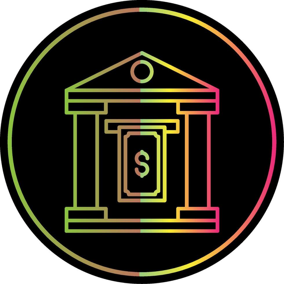 Cash Withdraw Line Gradient Due Color Icon vector