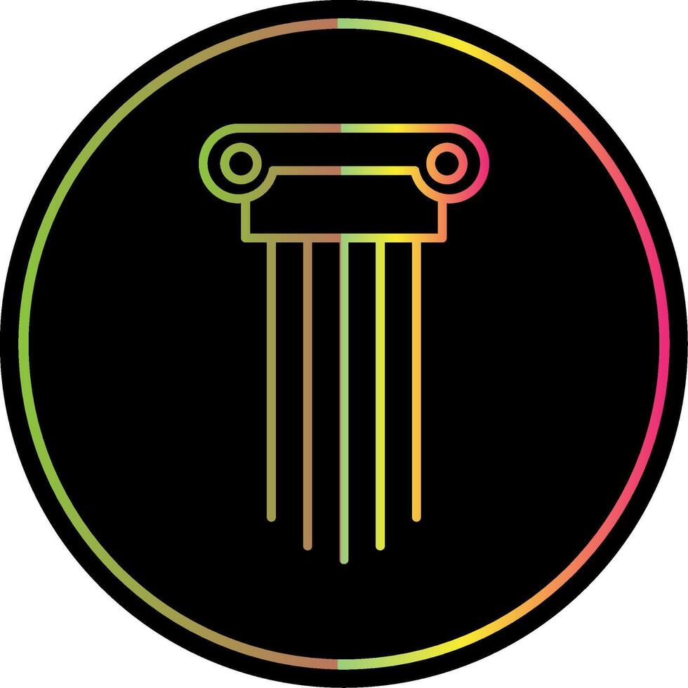 Greek Pillars Line Red Circle Icon vector