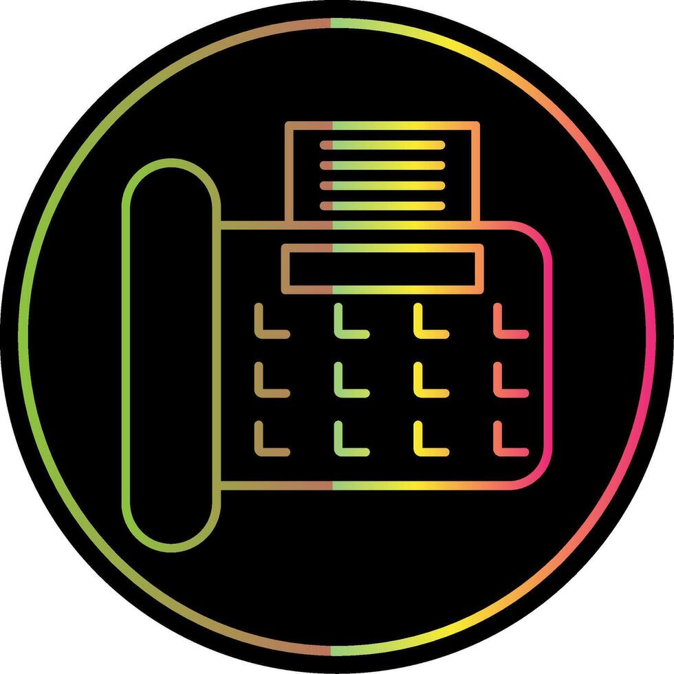 Fax Line Gradient Due Color Icon vector