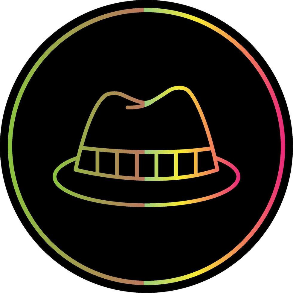 fedora sombrero línea degradado debido color icono vector