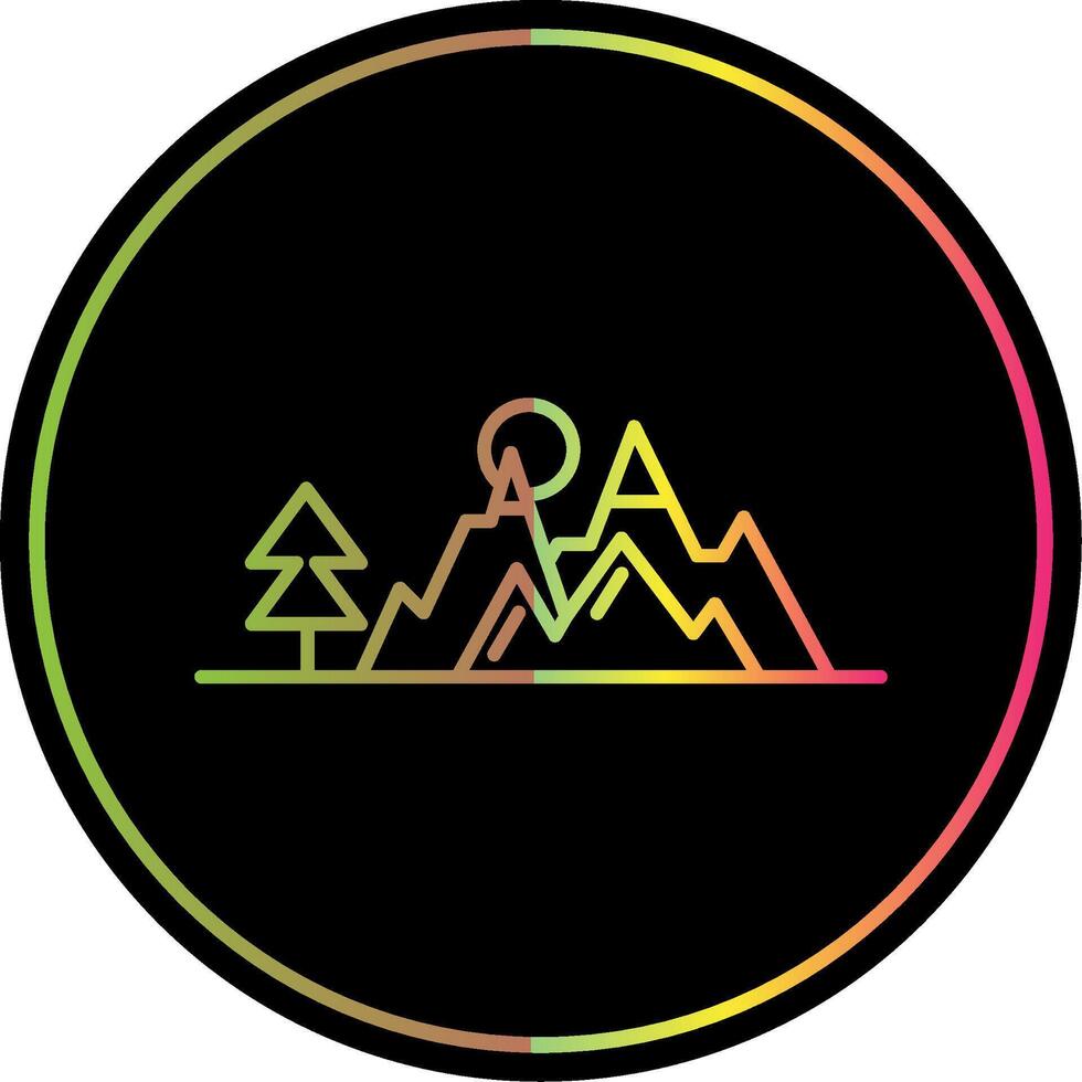 Mountains Line Gradient Due Color Icon vector