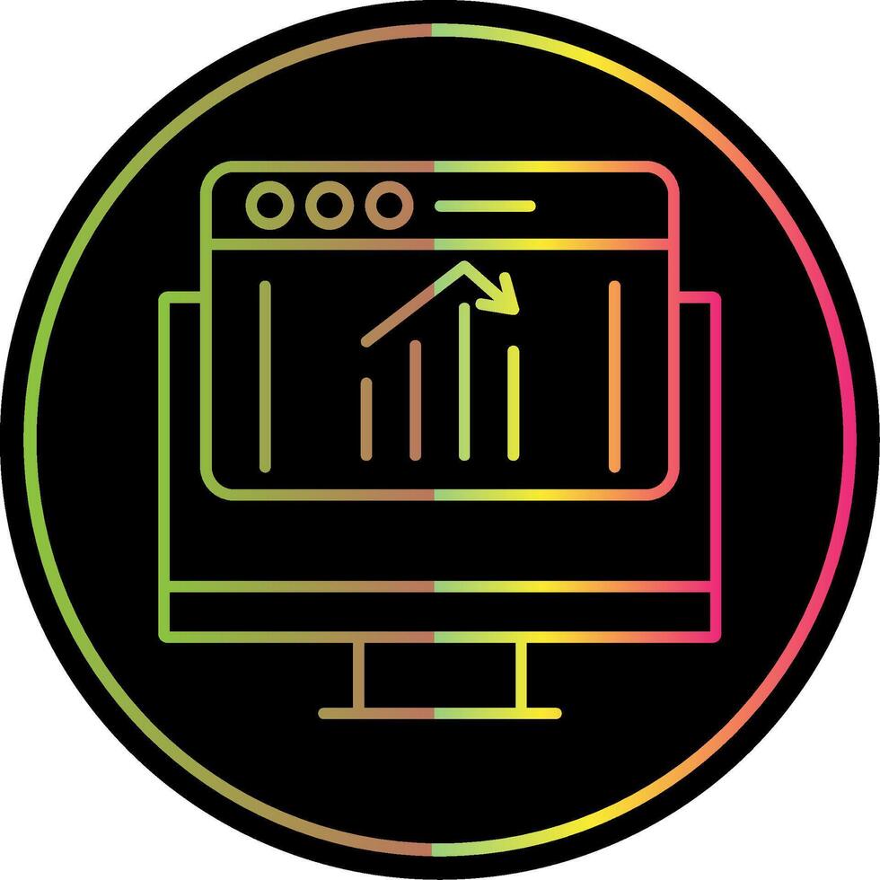Down Line Gradient Due Color Icon vector