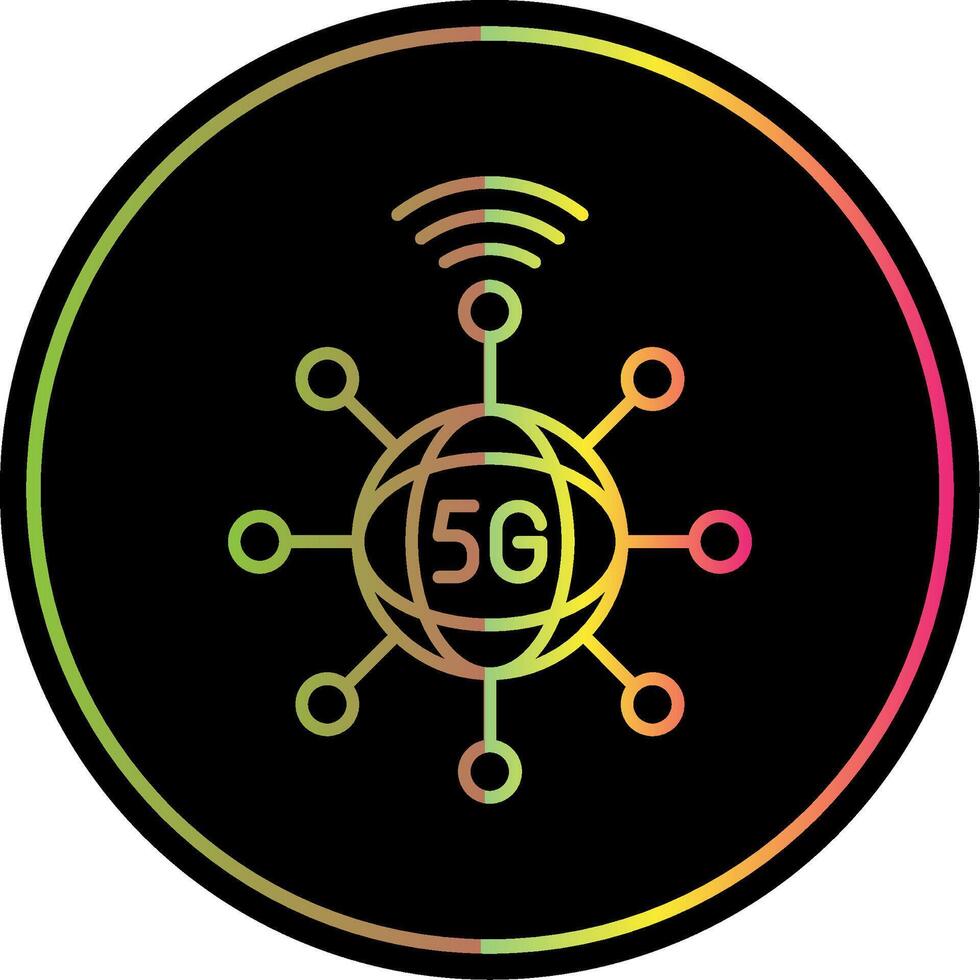 Connection Line Gradient Due Color Icon vector