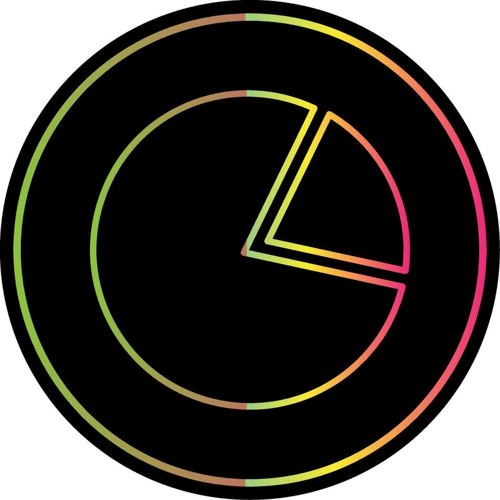 Pie Chart Line Gradient Due Color Icon vector