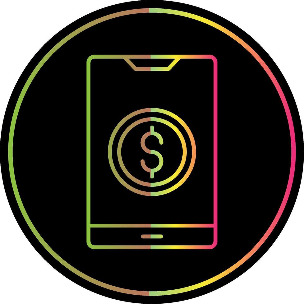 Online Payment Line Gradient Due Color Icon vector