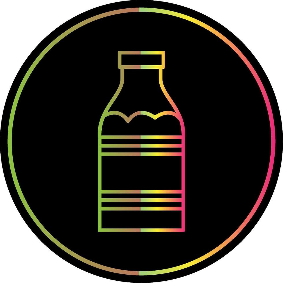 Milk Bottle Line Gradient Due Color Icon vector