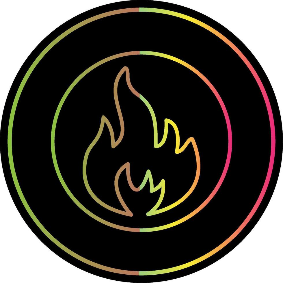 Flame Line Gradient Due Color Icon vector