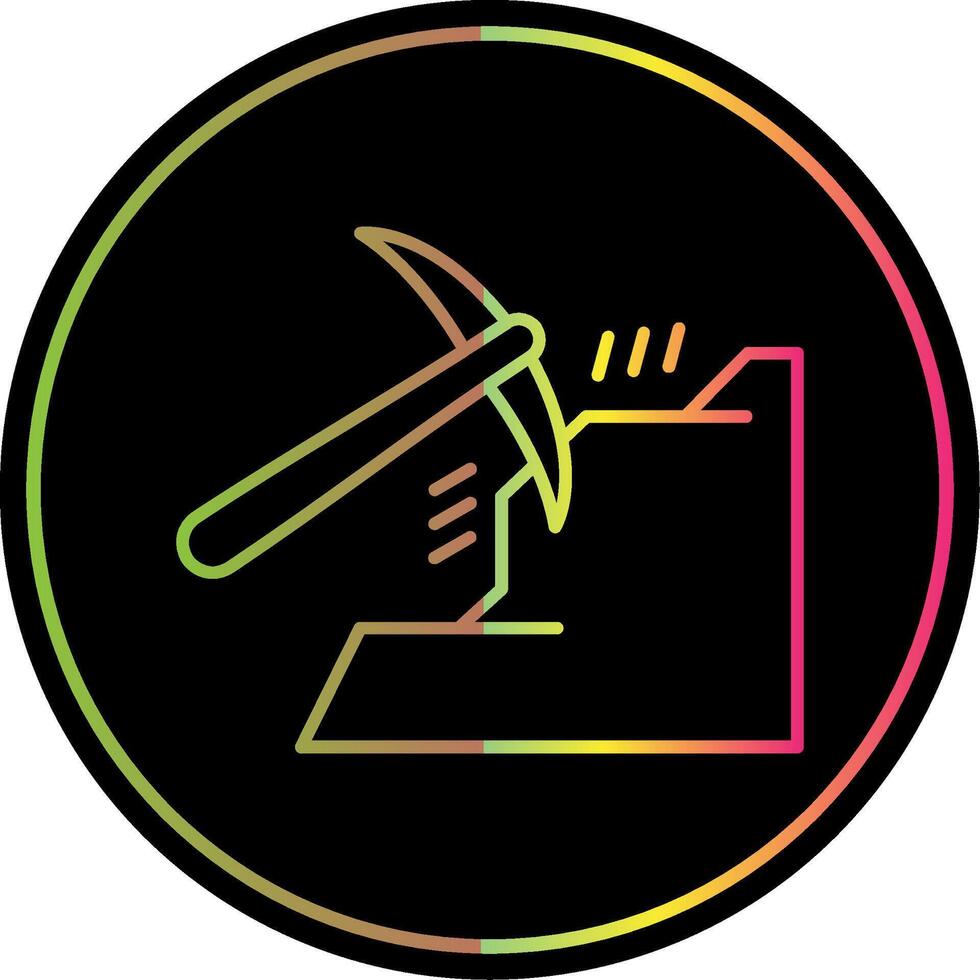 Mining Line Gradient Due Color Icon vector